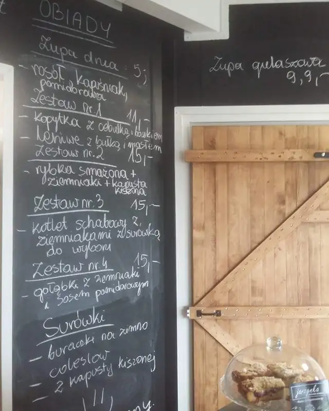 Tablica z menu